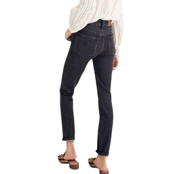 Madewell Jeans WMNS 31 Black The Perfect Vintage Roxstone Wash: Knee-Rip Edition - Picture 9 of 13